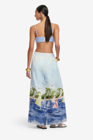 Exclusive LEO LIN Jamie Wide Leg Pants - Nautical Print