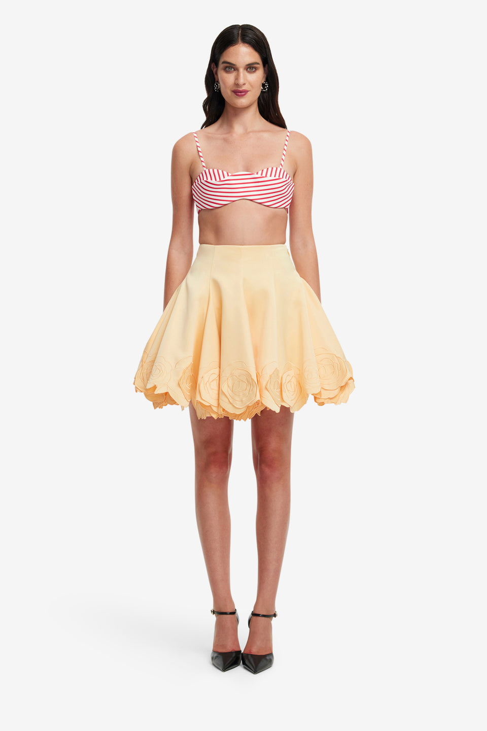 Exclusive LEO LIN Kaity Appliqué Skirt - Butter