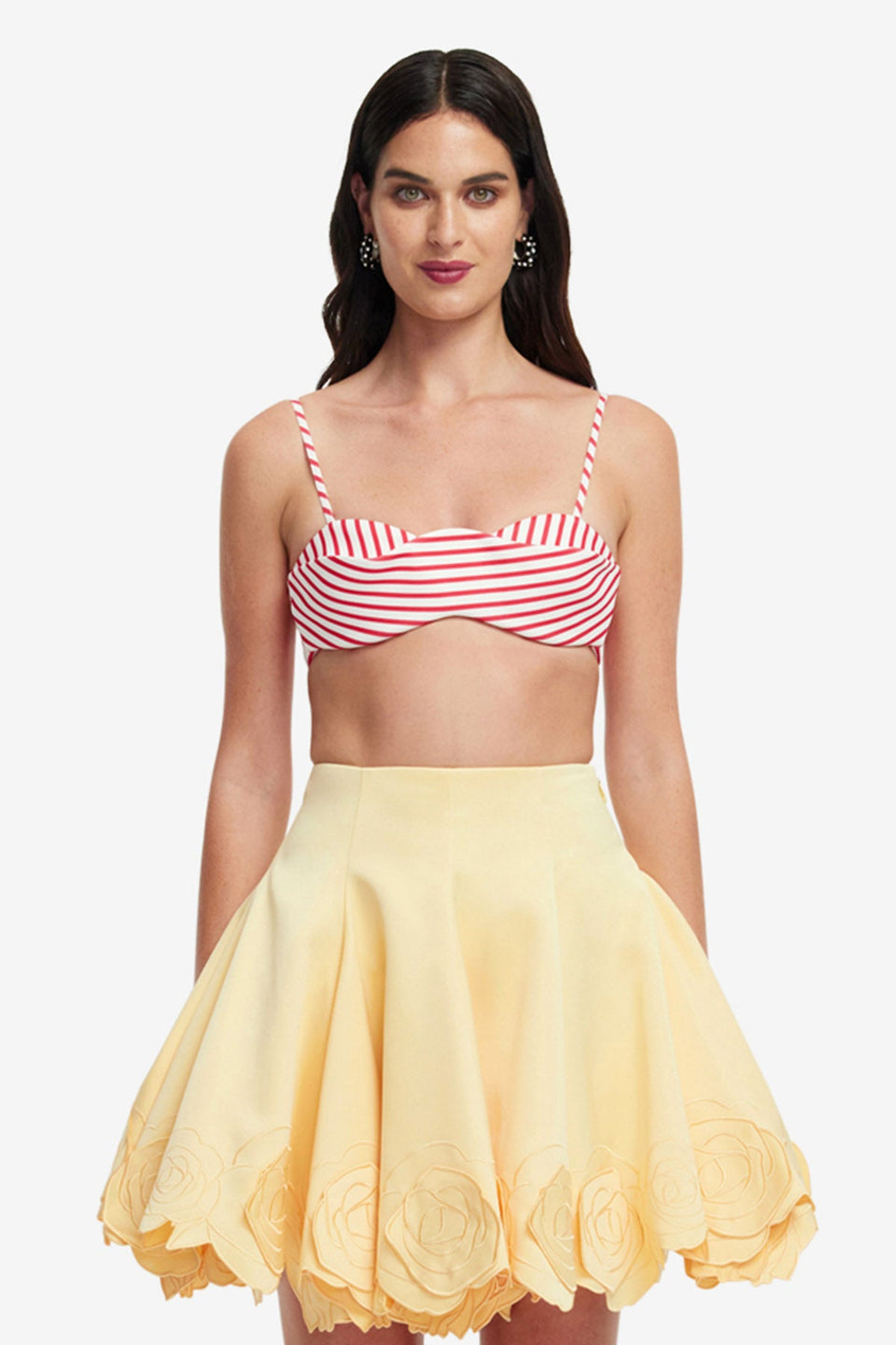 Exclusive LEO LIN Julia Striped Bralette - Scarlet
