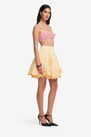 Exclusive LEO LIN Kaity Appliqué Skirt - Butter