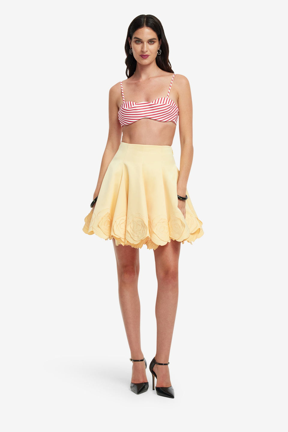 Exclusive LEO LIN Julia Striped Bralette - Scarlet