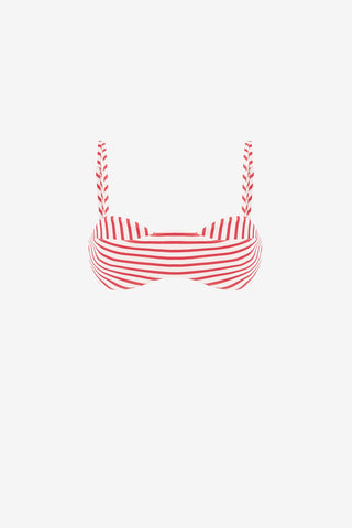 Exclusive LEO LIN Julia Striped Bralette - Scarlet