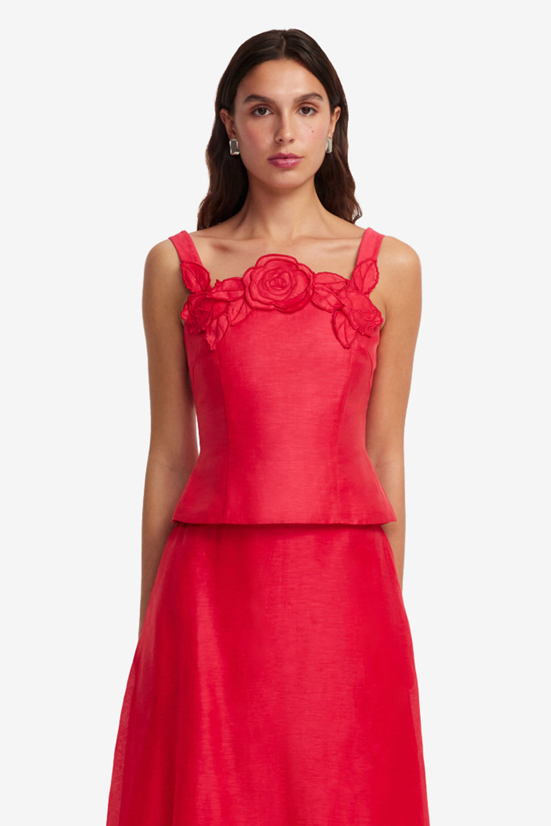 red dress tops Red Ruffle Sleeve Top - All Tops