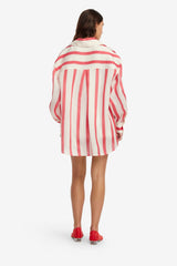 Kathleen Striped Silk Blouse - Scarlet Blouse/Shirts