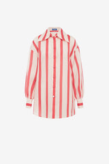 Kathleen Striped Silk Blouse - Scarlet Blouse/Shirts