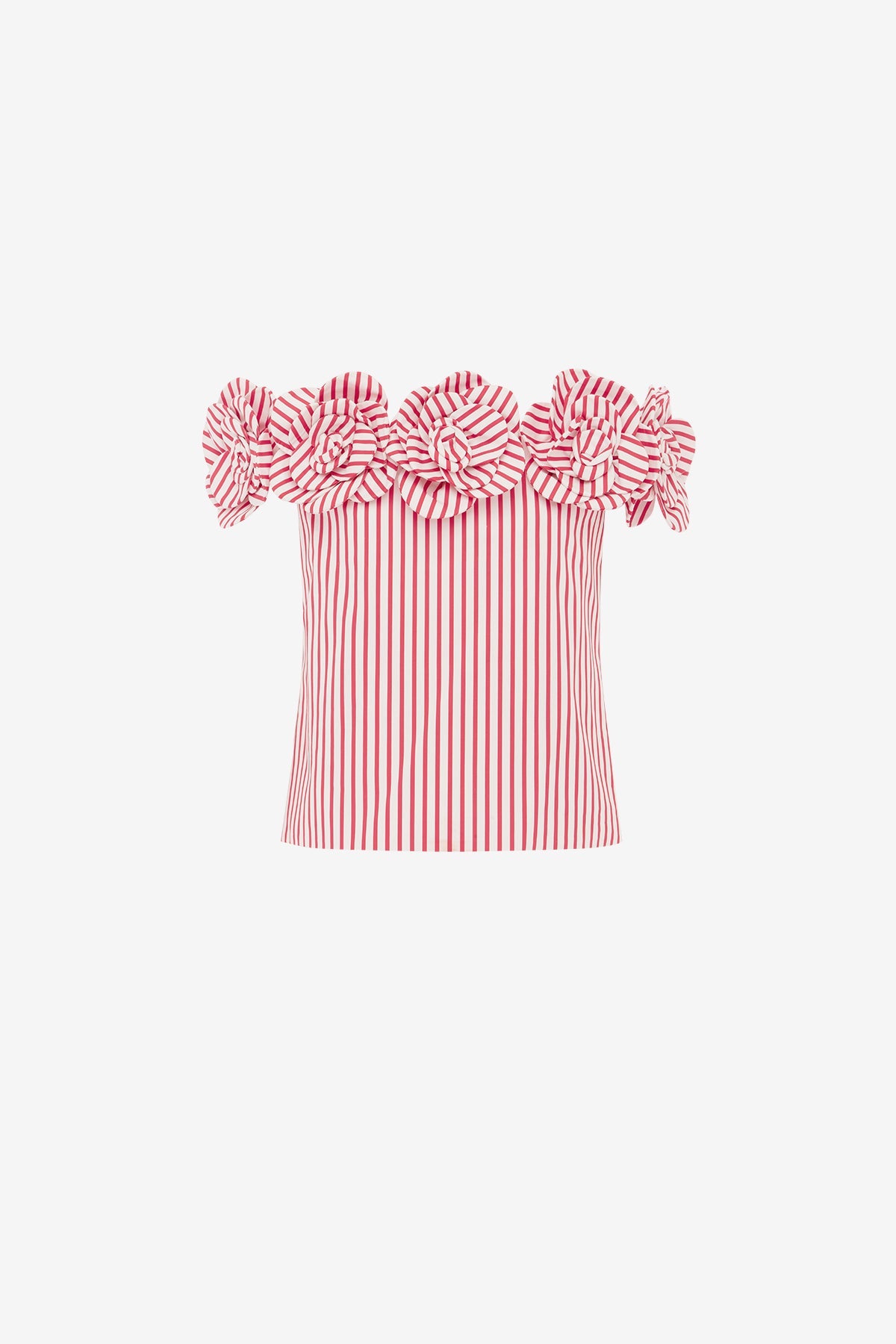 McKayla Off-Shoulder Top - Stripes in Scarlet – LEO LIN