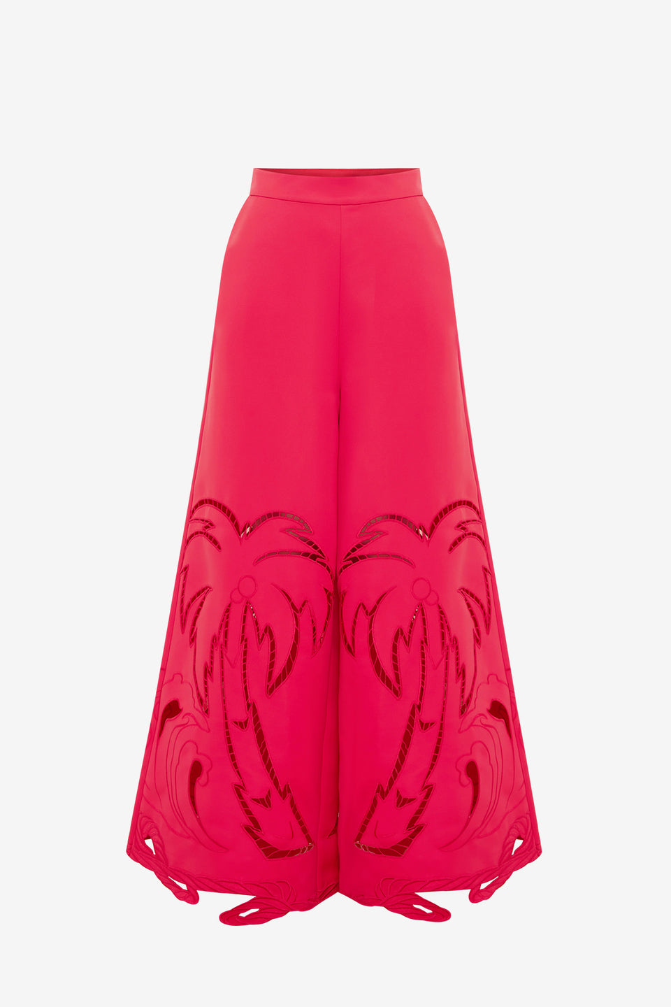 Exclusive LEO LIN Theodora Palm Pants - Scarlet