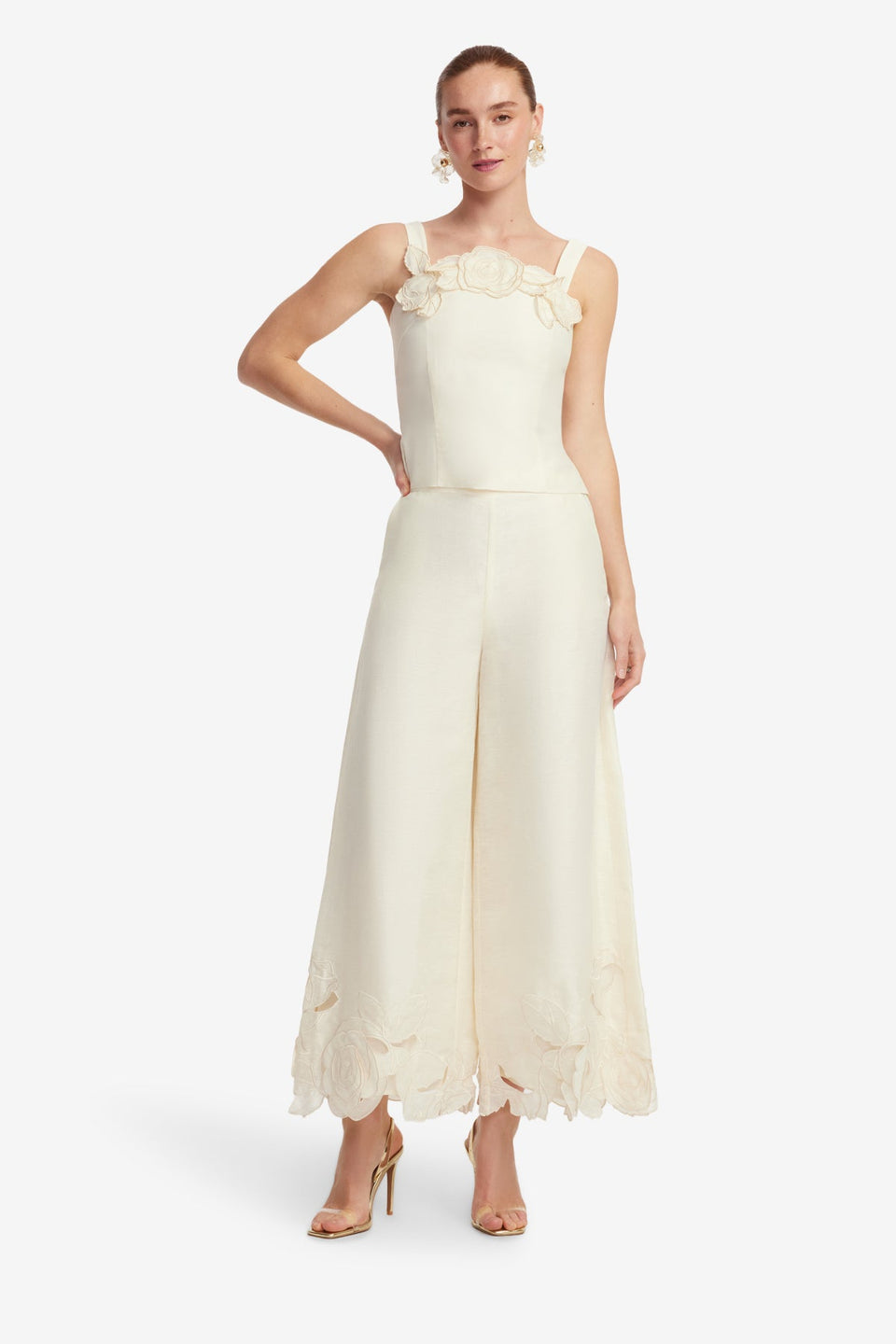 Exclusive LEO LIN Isadora Applique Top - Vanilla