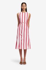 Olive Striped Midi Dress - Scarlet Dress Midi