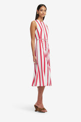 Olive Striped Midi Dress - Scarlet Dress Midi