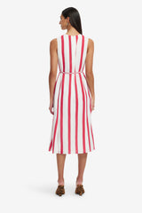 Olive Striped Midi Dress - Scarlet Dress Midi