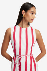 Olive Striped Midi Dress - Scarlet Dress Midi