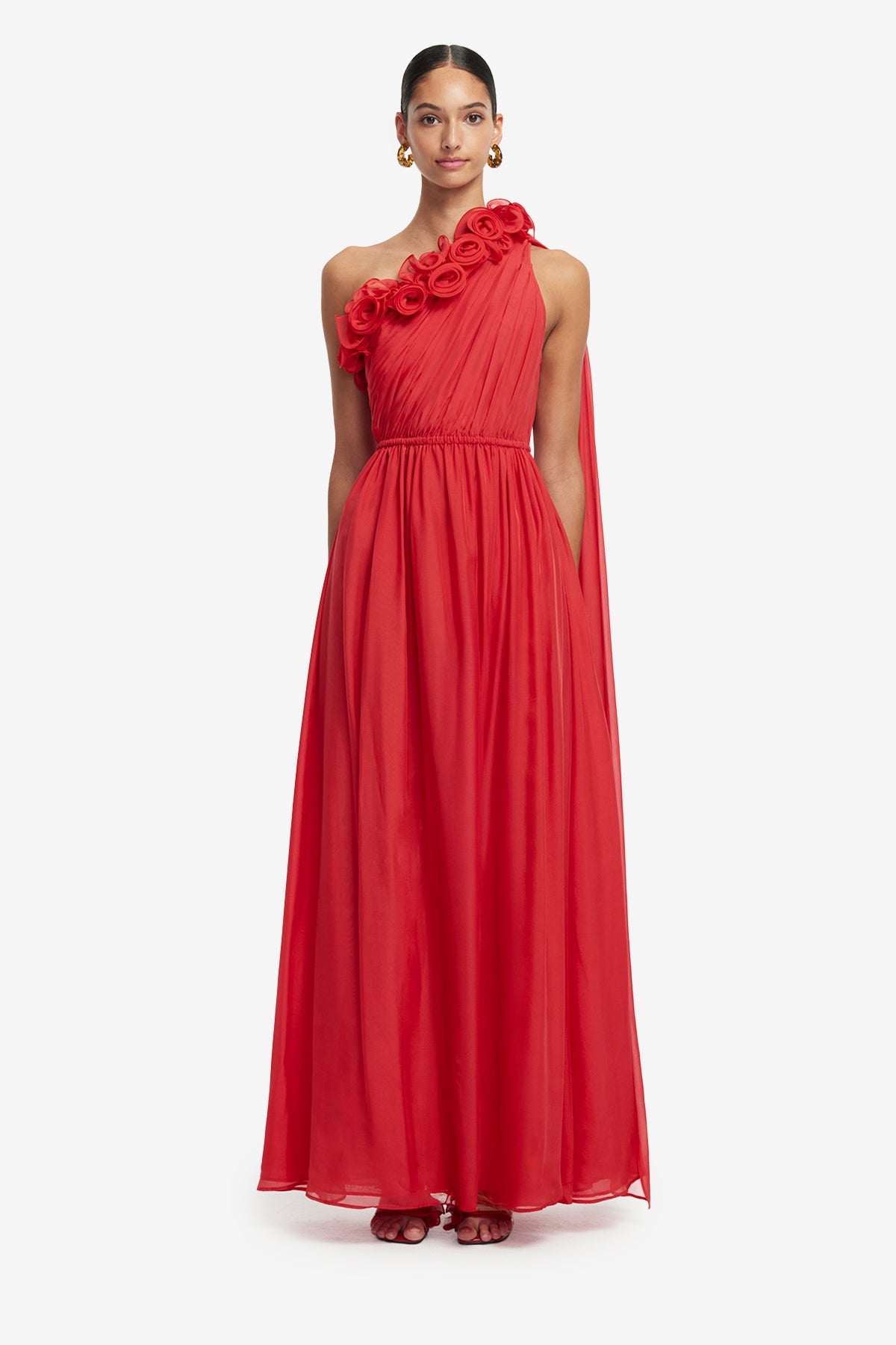 Jenni One Shoulder Maxi Dress - Scarlet – LEO LIN