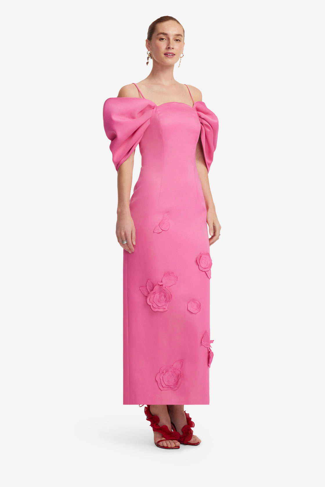 Arabella Appliqu Maxi Dress - Pink LEO LIN Arabella Appliqu Maxi Dress - Pink LEO LIN