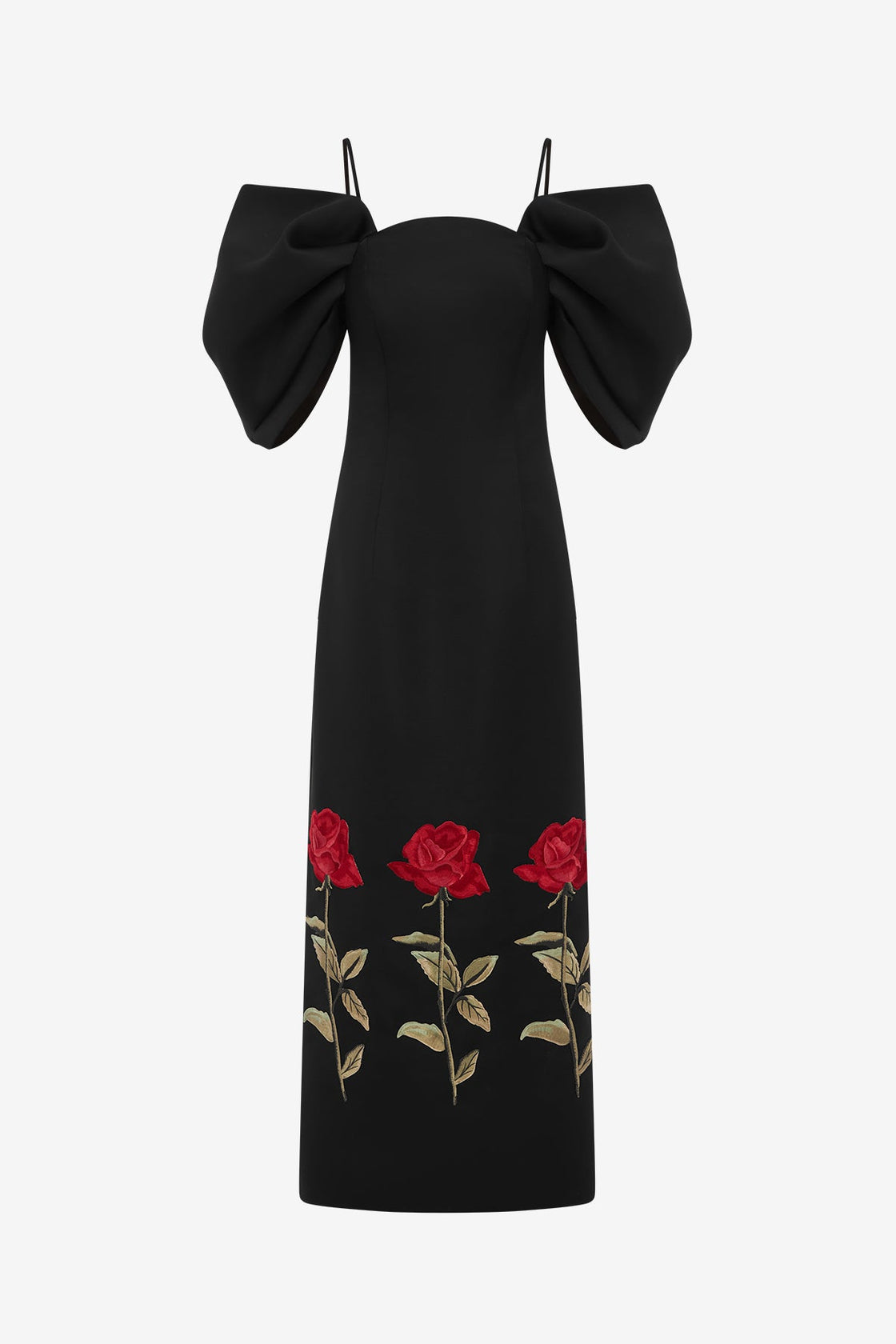 Exclusive LEO LIN Arabella Embroidered Maxi Dress - Ebony