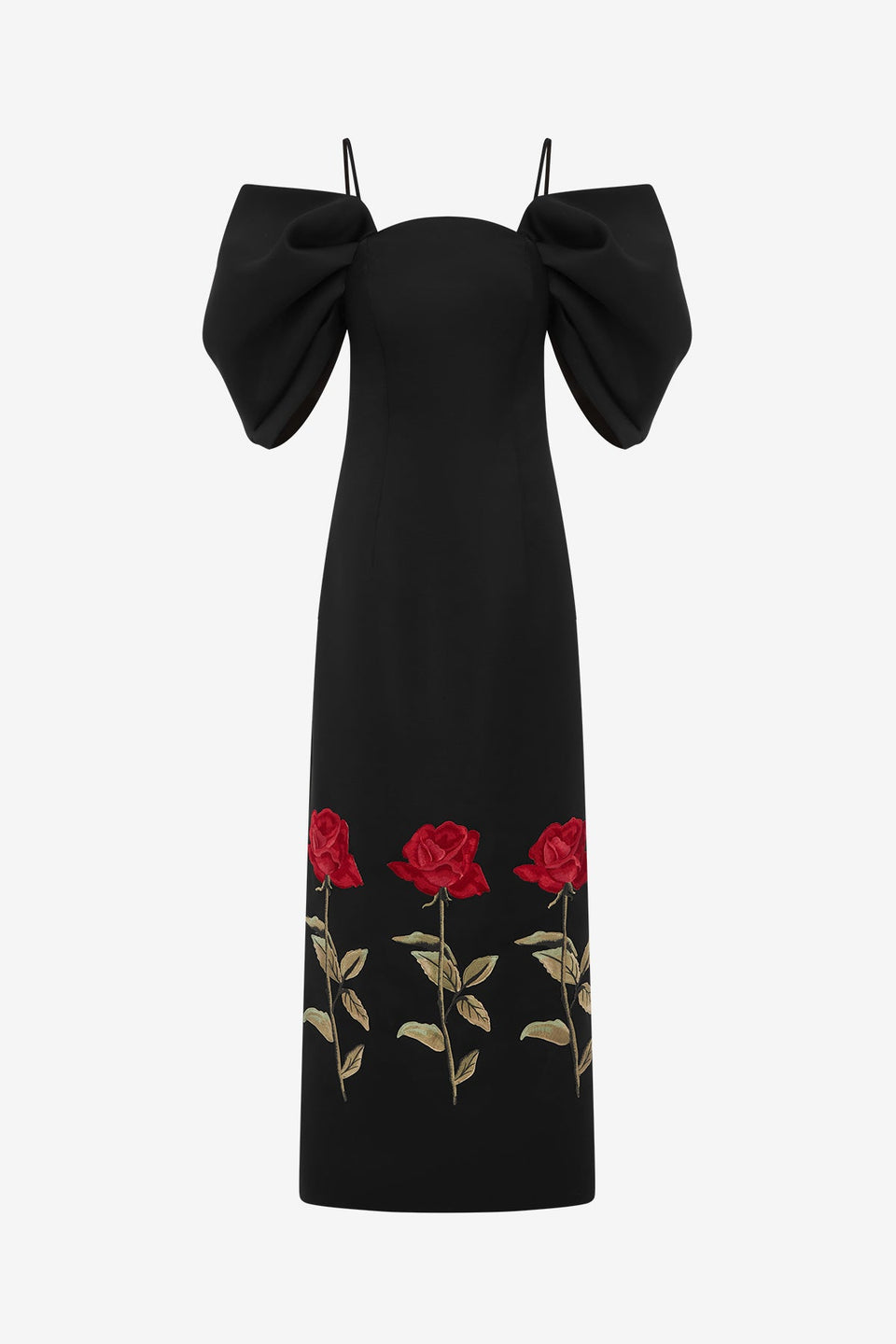 Exclusive LEO LIN Arabella Embroidered Maxi Dress - Ebony