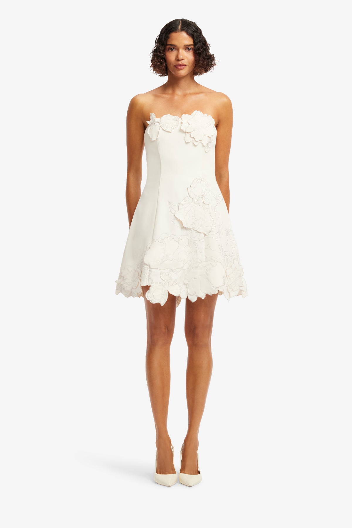 IENA購入　LEE MATHEW シルヴィ　ラミー　ミニドレス Ayla Appliqué Bustier Mini Dress - Vanilla – LEO LIN