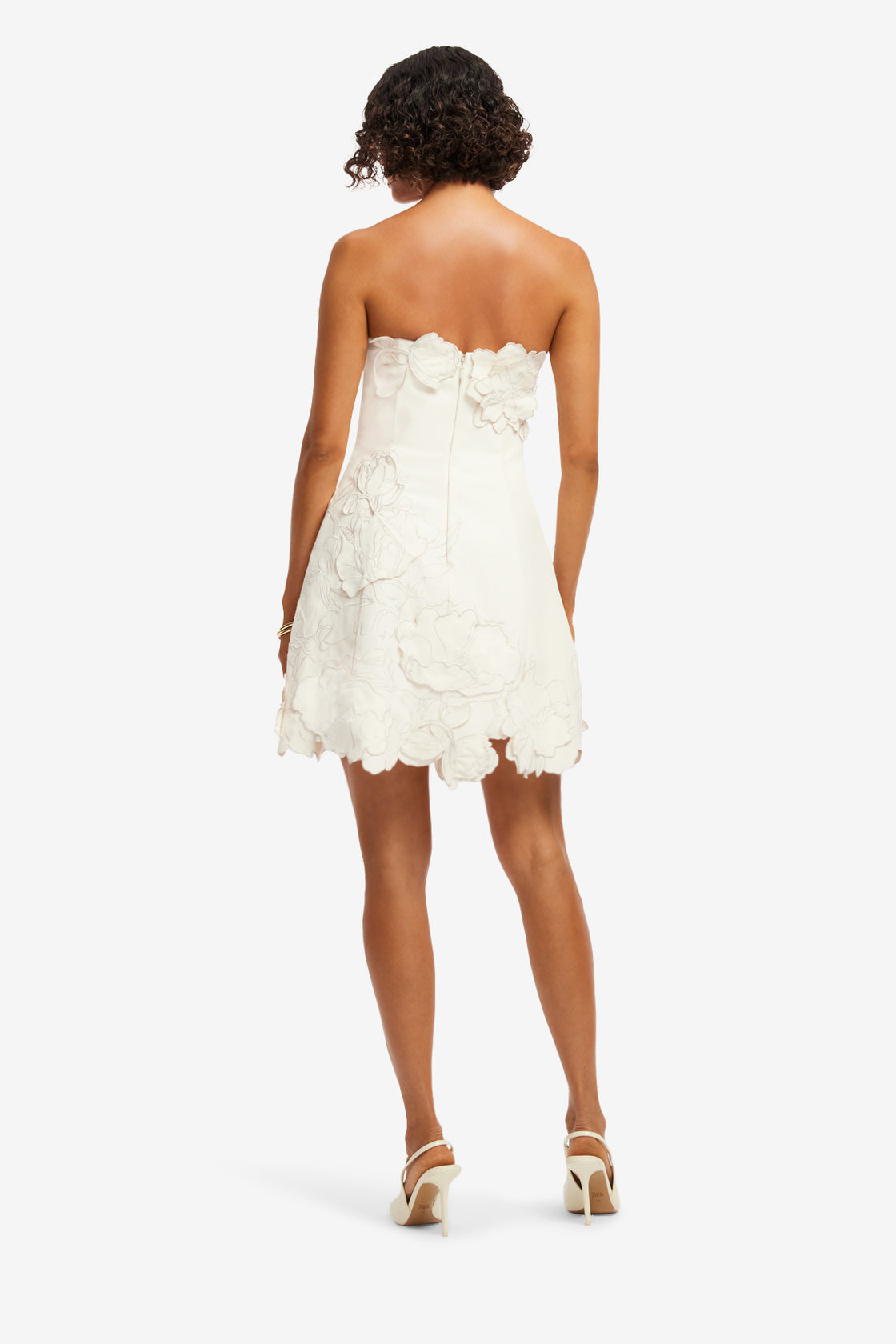 leilani lace bustier mini dress Lana White Ruffled Detail Bustier Mini Dress, XL / White