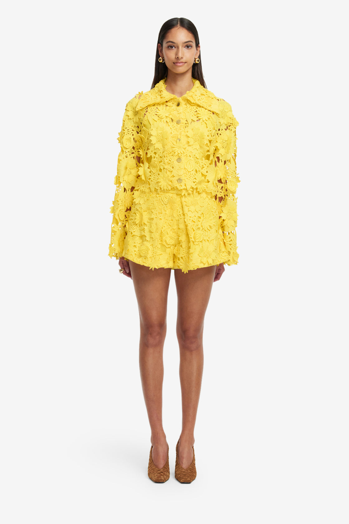 Exclusive LEO LIN Josie Lace Shorts - Sunshine