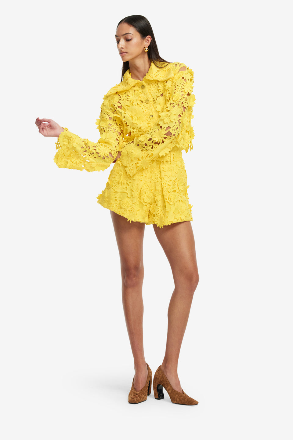 Exclusive LEO LIN Josie Lace Shorts - Sunshine