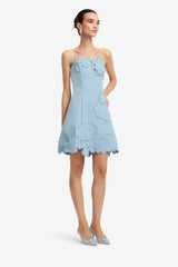 Ayla Appliqué Bustier Mini Dress - Baby Blue Dress Mini