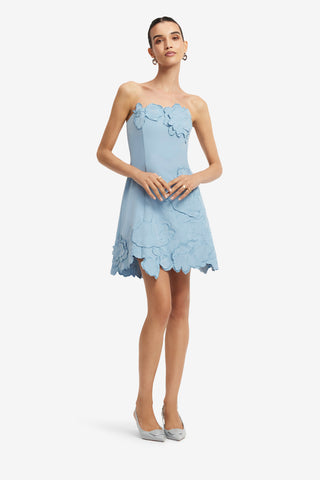 Exclusive LEO LIN Ayla Appliqué Bustier Mini Dress - Baby Blue