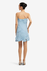 Ayla Appliqué Bustier Mini Dress - Baby Blue Dress Mini
