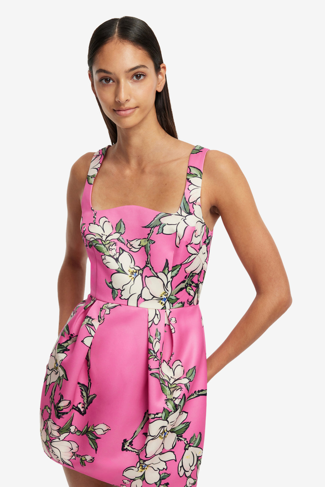 Exclusive LEO LIN Piper Mini Dress - Pink Magnolia Print