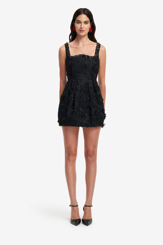 Exclusive LEO LIN Piper Lace Mini Dress - Ebony