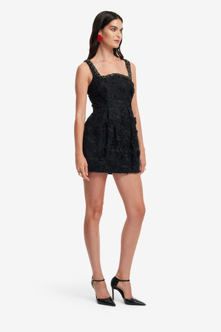 Exclusive LEO LIN Piper Lace Mini Dress - Ebony