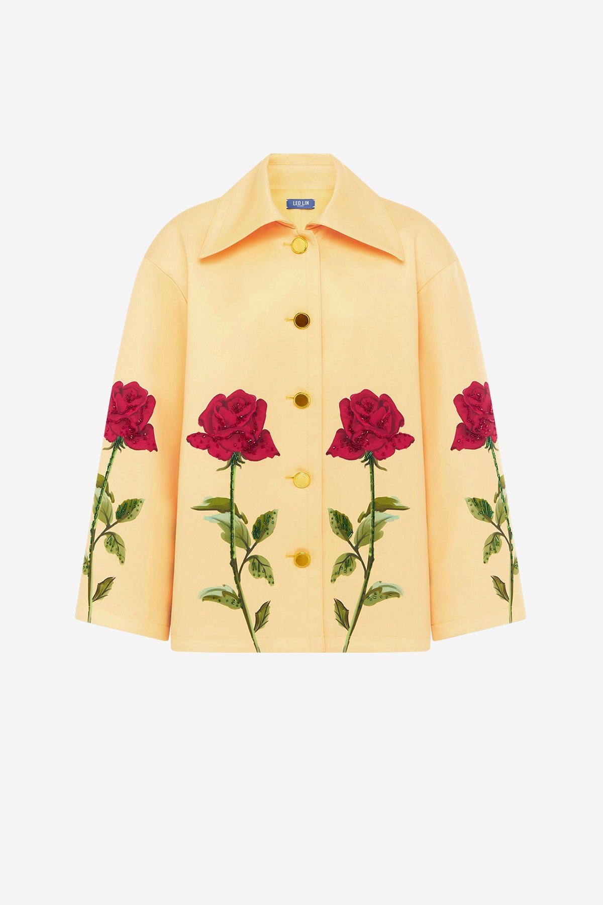 Polina Embellished Rose Midi Dress - Butter – LEO LIN