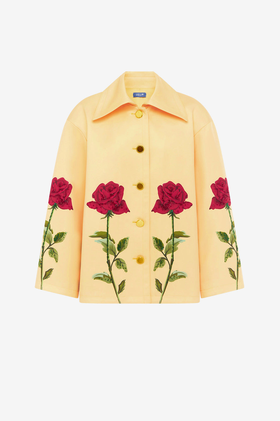 Exclusive LEO LIN Leyna Embellished Rose Jacket - Butter