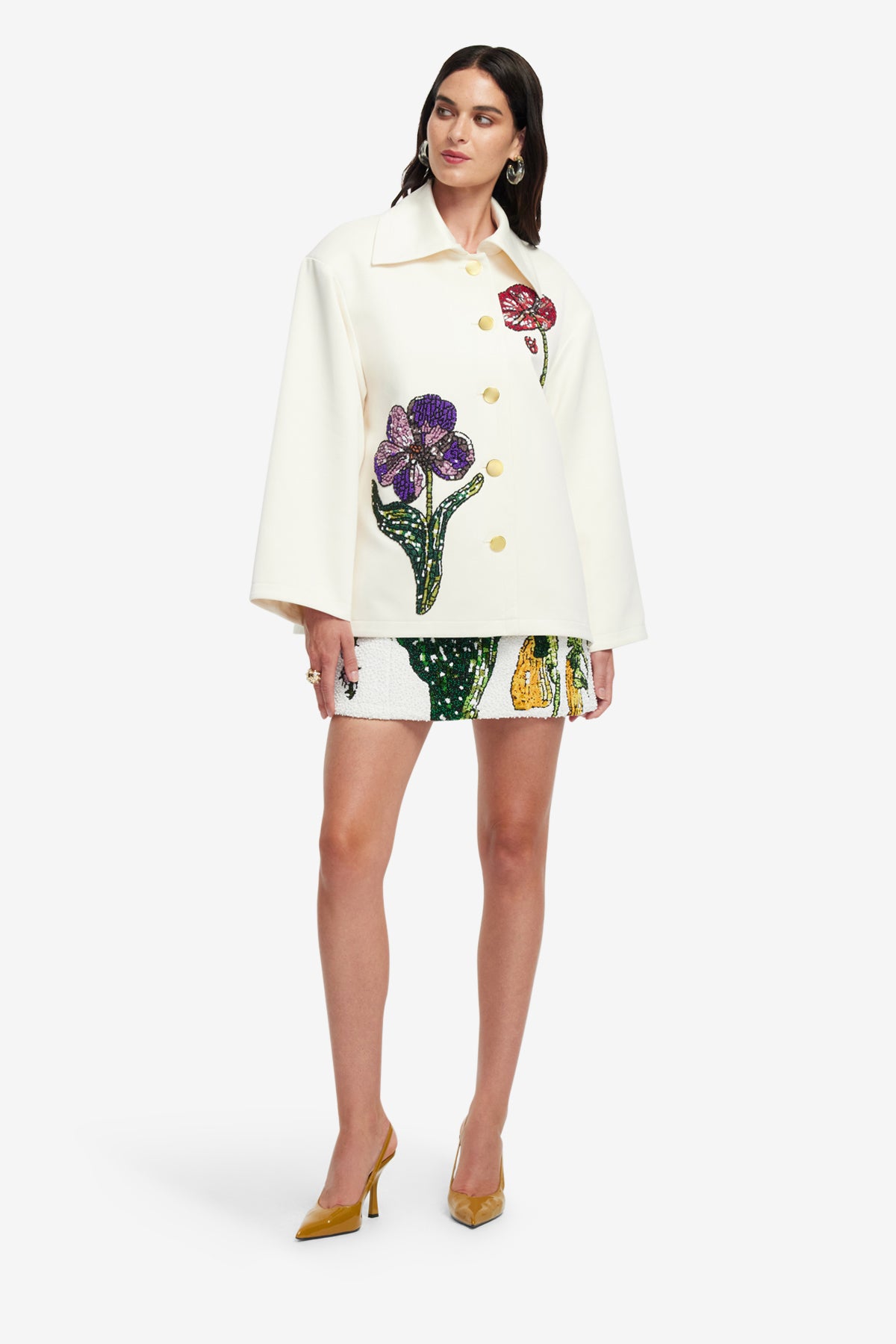 Leyna Embellished Jacket - Wildflowers – LEO LIN