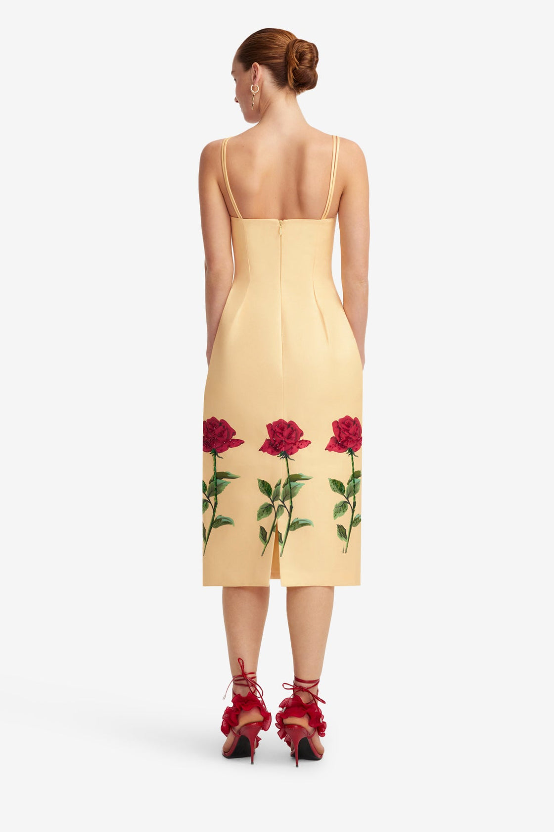 Exclusive LEO LIN Polina Embellished Rose Midi Dress - Butter