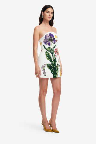 Exclusive LEO LIN Rosario Beaded Bustier Mini Dress - Wildflowers