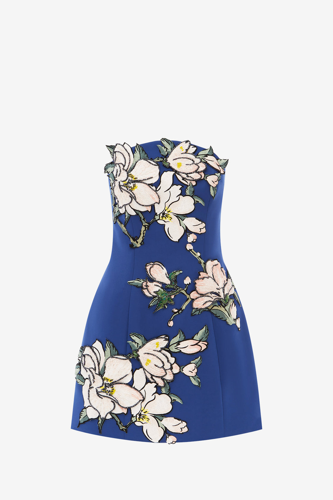 Zaria Appliqu Floral Bustier Mini Dress - Midnight Blue LEO LIN Zaria Appliqu Floral Bustier Mini Dress - Midnight Blue LEO LIN