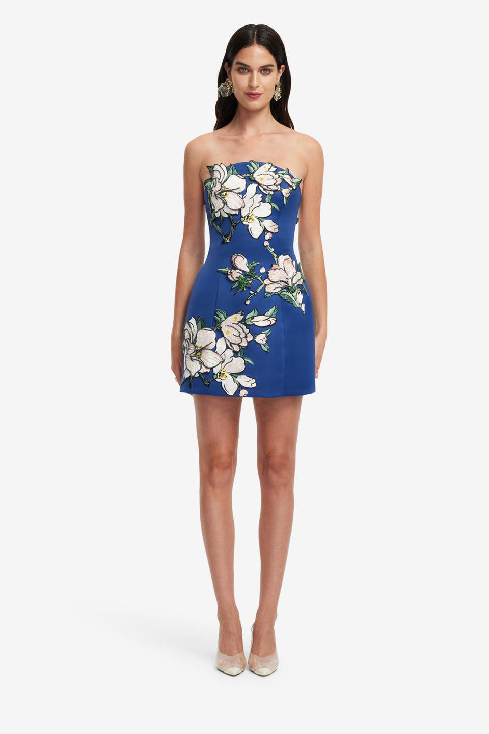 Exclusive LEO LIN Zaria Applique Floral Bustier Mini Dress - Midnight Blue