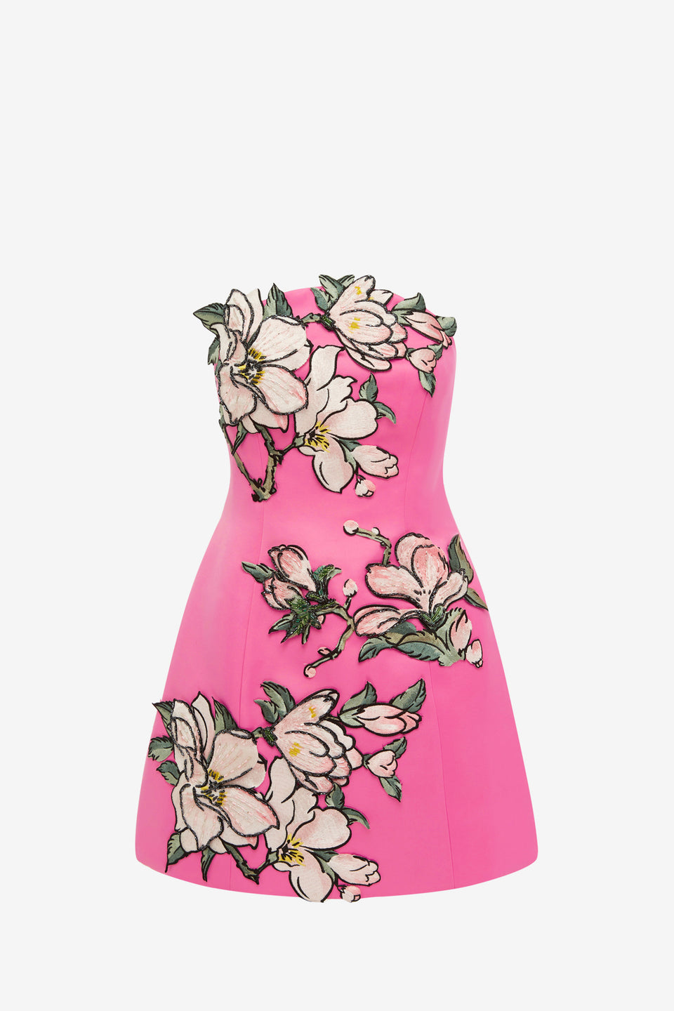 Exclusive LEO LIN Zaria Appliqué Floral Bustier Mini Dress - Pink Magnolia Print