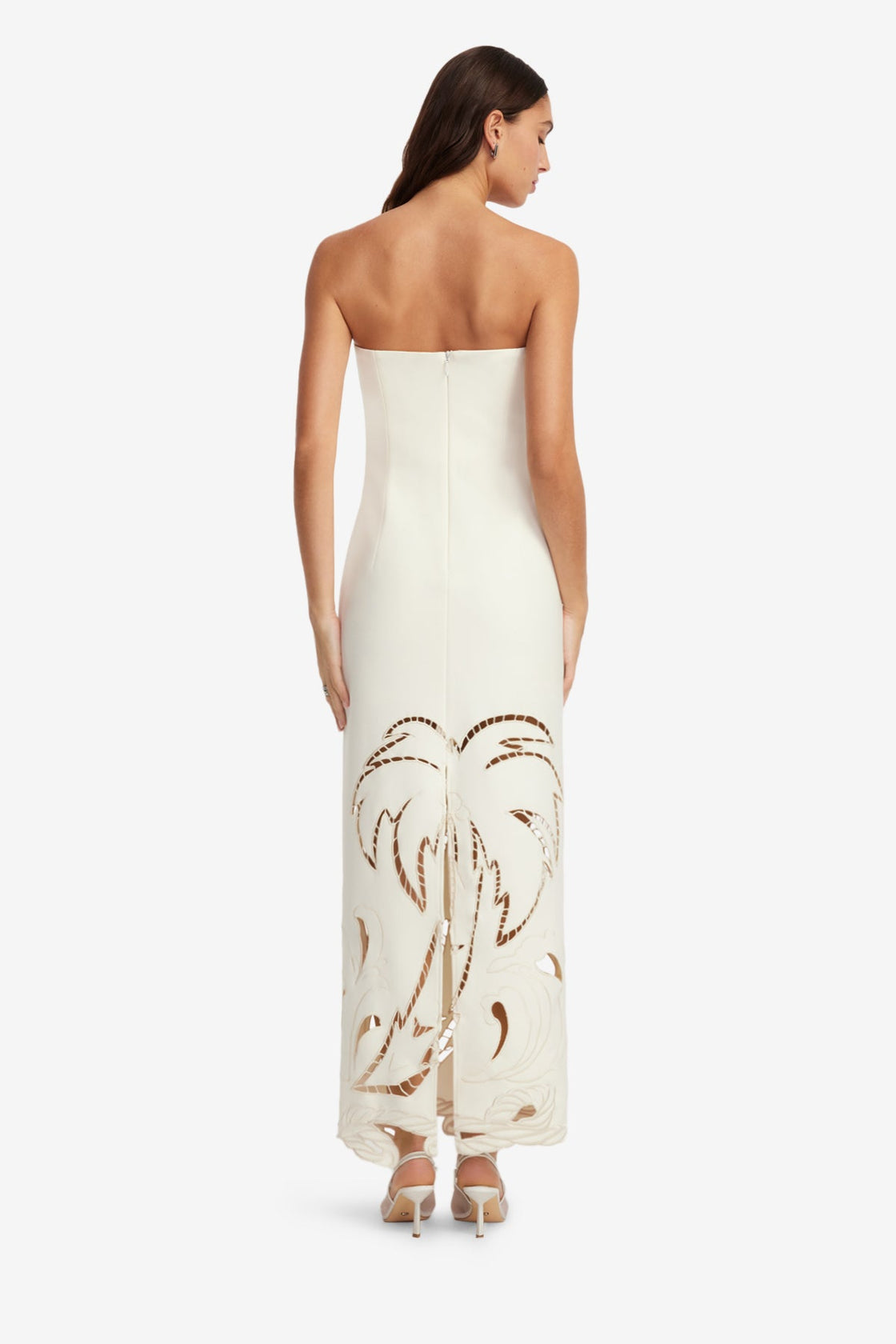 Rayna Palm Bustier Maxi Dress - Vanilla LEO LIN Rayna Palm Bustier Maxi Dress - Vanilla LEO LIN
