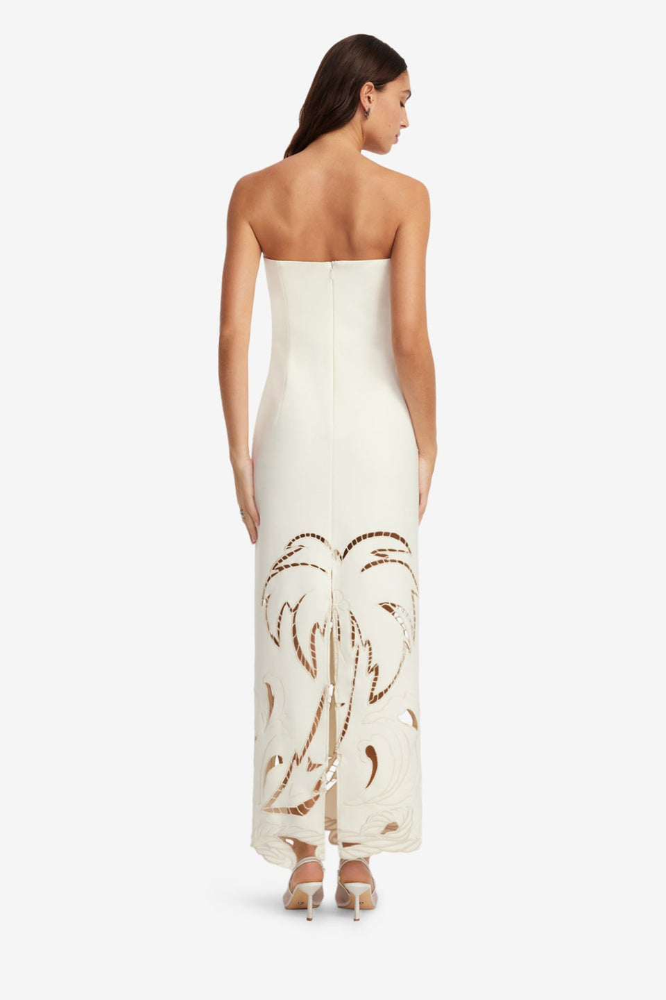 Exclusive LEO LIN Ava Applique Bustier Maxi Dress - Vanilla