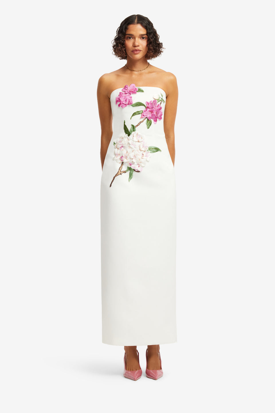 Exclusive LEO LIN Rayna Appliqué Floral Maxi Dress - Floral Pear Print