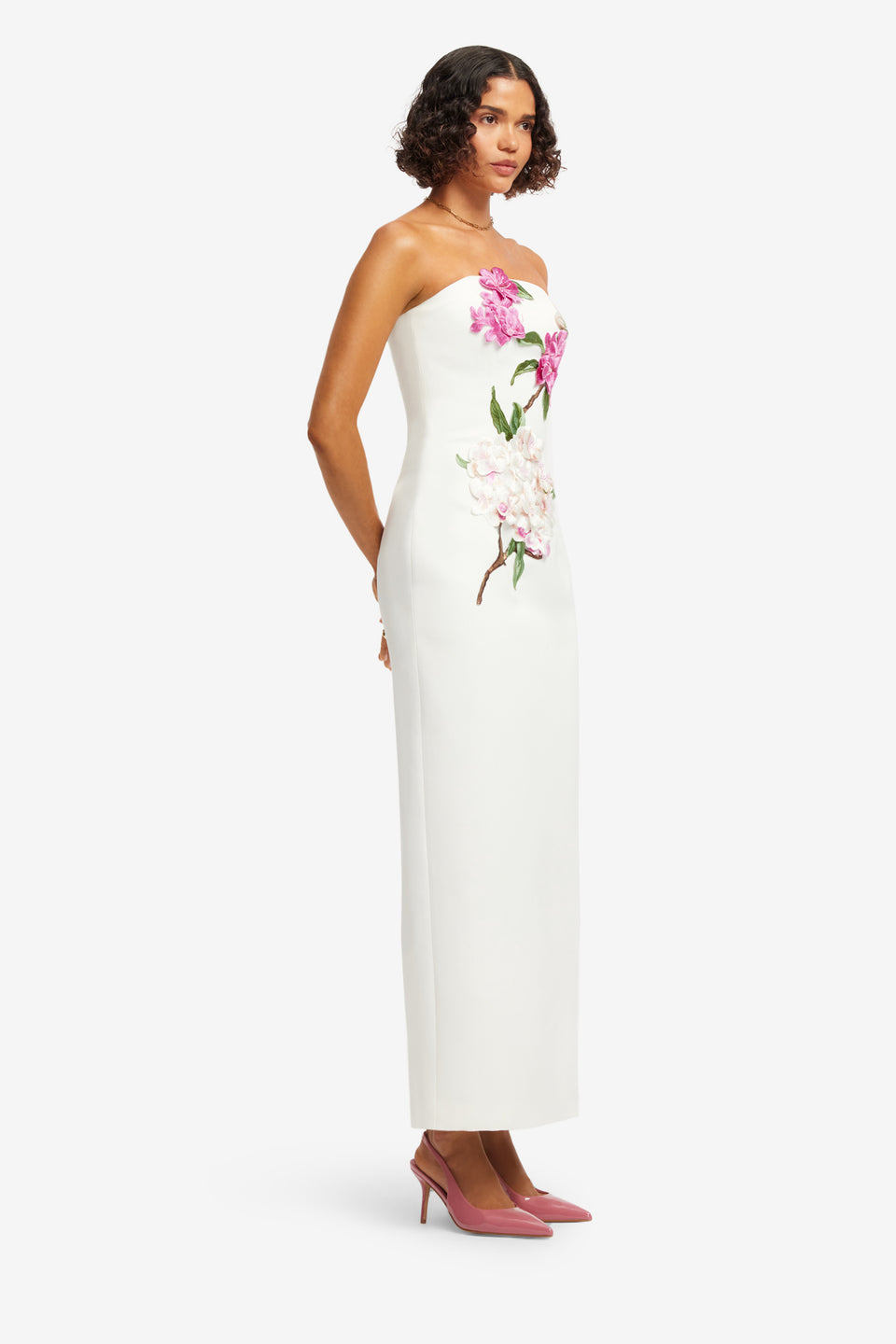 Exclusive LEO LIN Rayna Appliqué Floral Maxi Dress - Floral Pear Print
