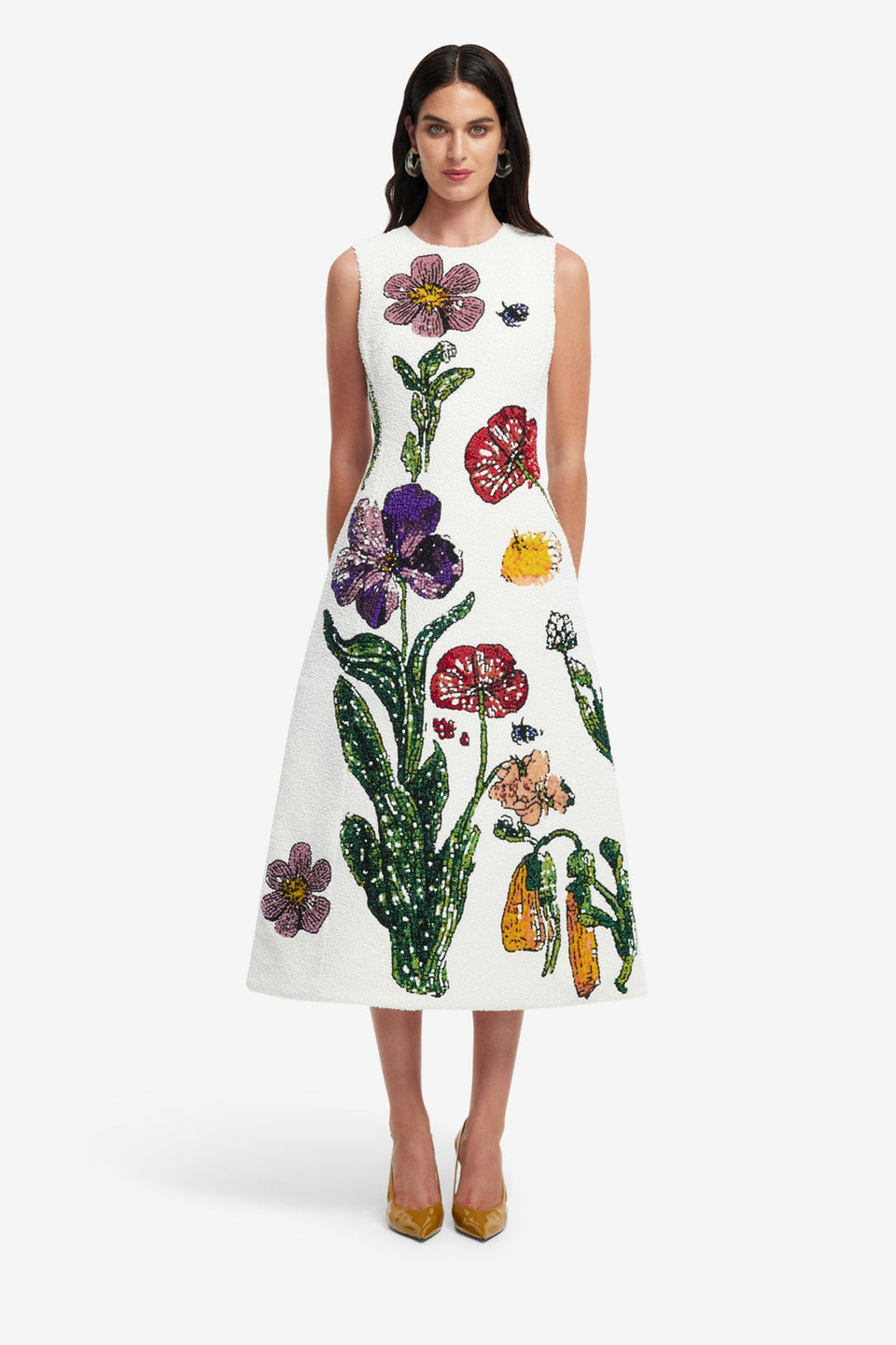 Exclusive LEO LION Cleo Beaded Midi Dress - Wildflowers