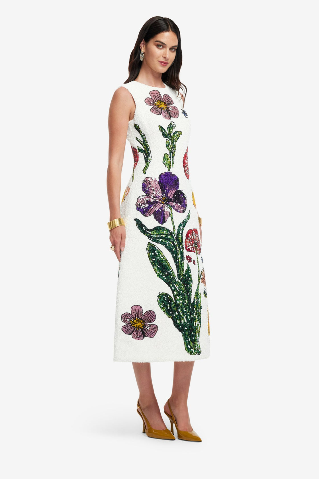 Exclusive LEO LION Cleo Beaded Midi Dress - Wildflowers