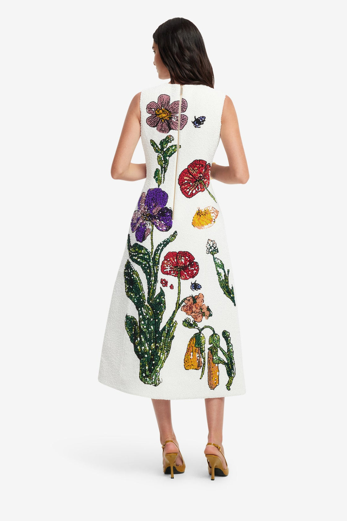 Exclusive LEO LION Cleo Beaded Midi Dress - Wildflowers