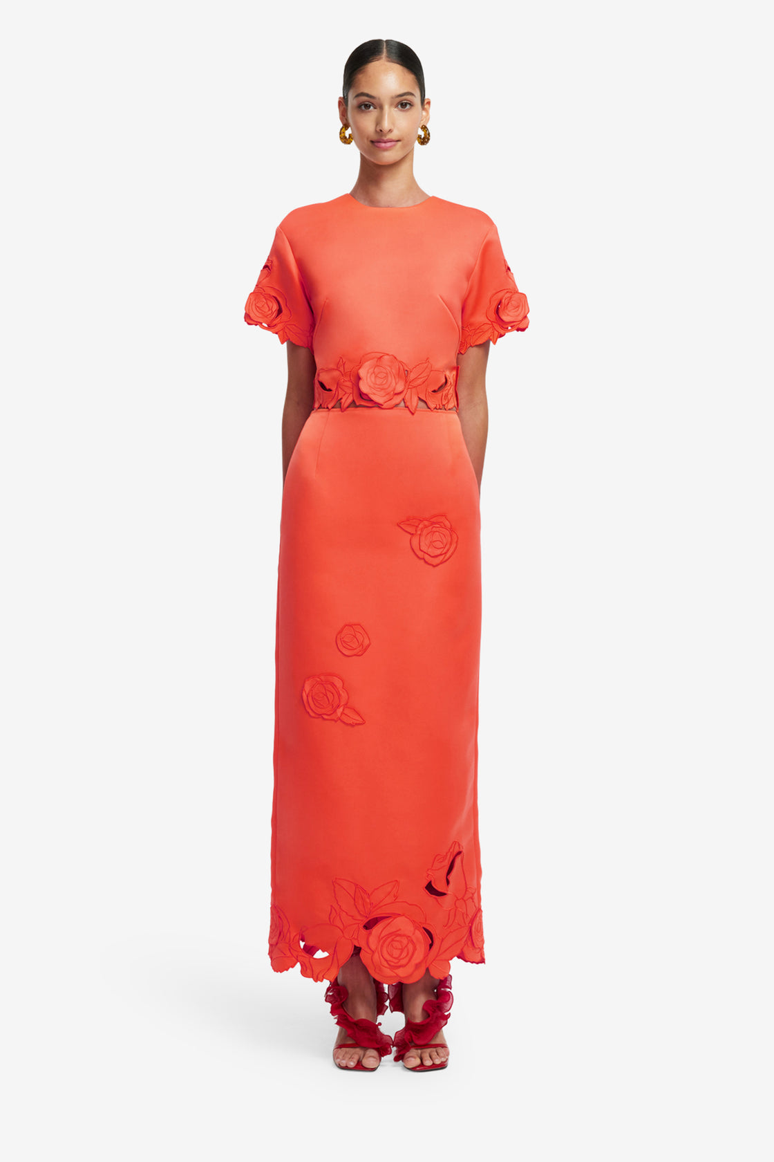 Exclusive LEO LIN Kyra Applique Maxi Skirt - Saffron