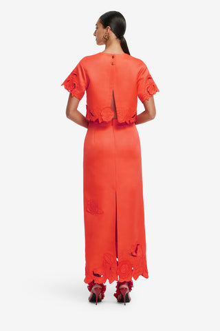 Exclusive LEO LIN Kyra Applique Maxi Skirt - Saffron