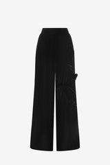 Elisha Velvet Wide Leg Pants - Ebony Pants