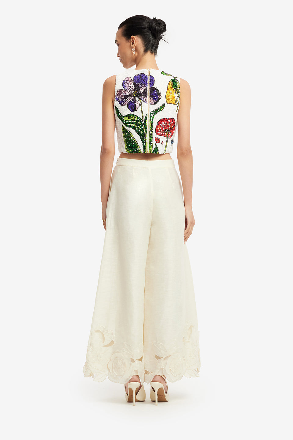 Exclusive LEO LIN Iris Beaded Top - Wildflowers