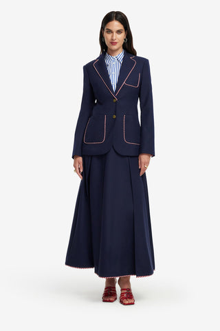 Exclusive LEO LIN Joslin Maxi Skirt - Indigo